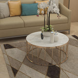 SRK -Morden Round Coffee Table with Marble Top