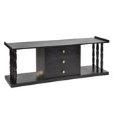 Elegant Black Wooden Console Table with Storage Drawers