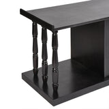 Elegant Black Wooden Console Table with Storage Drawers