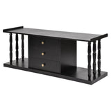 Elegant Black Wooden Console Table with Storage Drawers