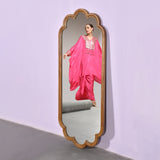 Scalloped Wooden Wall Mirror Decorative Accent Mirror