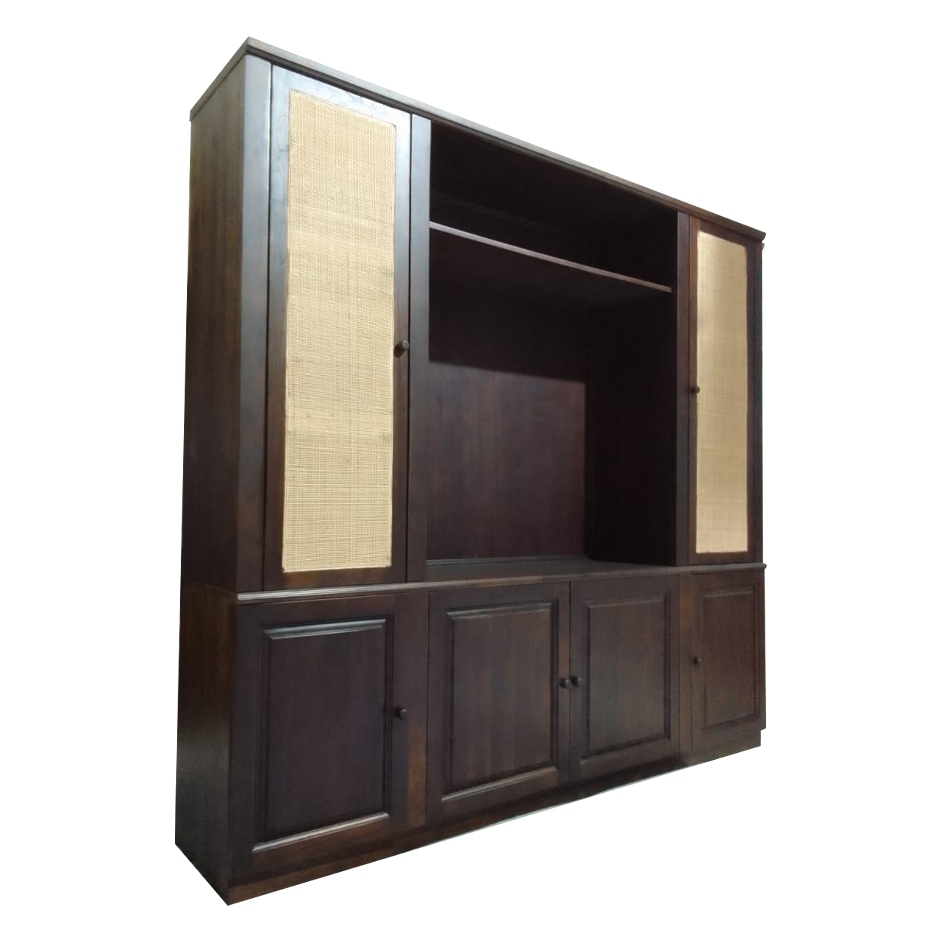 Display Rack T.V Unit in particle board in full Wall Size