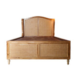 SMAART CRAAFTS Rattan Solid Mango Wood Queen Size Bed