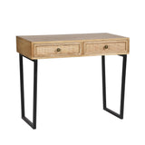 Modern Wooden Console Table with Cane Drawers