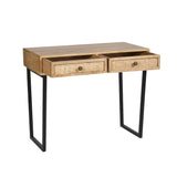 Modern Wooden Console Table with Cane Drawers