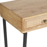 Modern Wooden Console Table with Cane Drawers