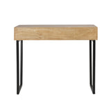 Modern Wooden Console Table with Cane Drawers