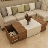 SRK Modular Furniture Modern  Coffee Table with Drawers in  Walnut