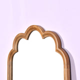 Scalloped Wooden Wall Mirror Decorative Accent Mirror