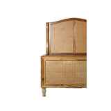 SMAART CRAAFTS Rattan Solid Mango Wood Queen Size Bed