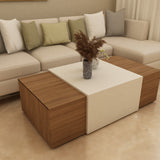 SRK Modular Furniture Modern  Coffee Table with Drawers in  Walnut