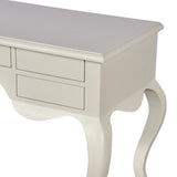 Elegant White Dressing Table with Mirror Scalloped Design Vanity