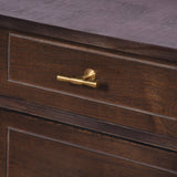 Elegant Dark Wood Console Table with Drawers and Shelf