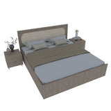 SRK Elegant Wooden Bed With Bedside Table