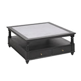 Elegant Black Marble Top Coffee Table