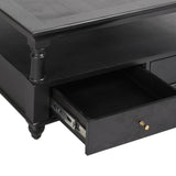 Elegant Black Marble Top Coffee Table