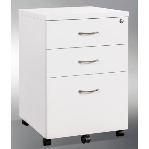 3 Drawer Pedastal  Unit for Use in Office Perfect for Storage Provided with wheels  (Engineered wood)