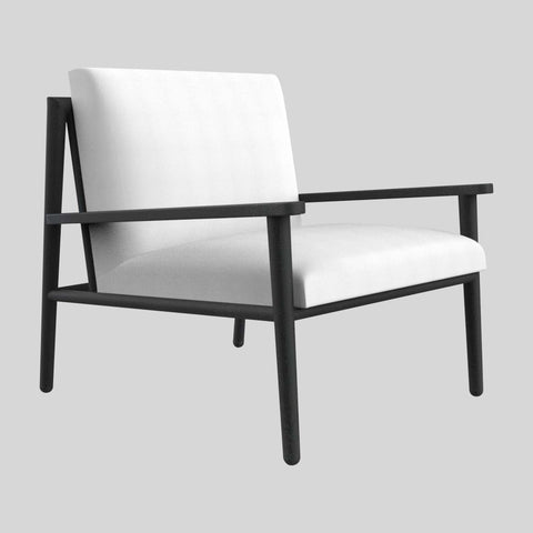 Cushioned Chair Wooden Legs For Lounge Chair in Solid Wood Charcoal Black Finish