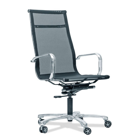 Mid-Back Revolving Mesh Ergonomic Chair For Home & Office with Tilt Lock Mechanism, Armrest & High Comfort Seating (Red)
