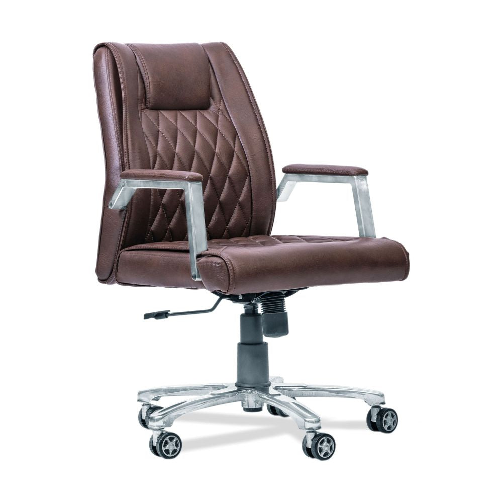 Executive Chairs High Back With Leatherette Office  Arm Chair In Brown Color
