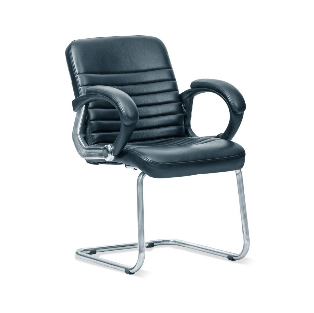 Low Back Office Visitor Chair with Arm (Black)