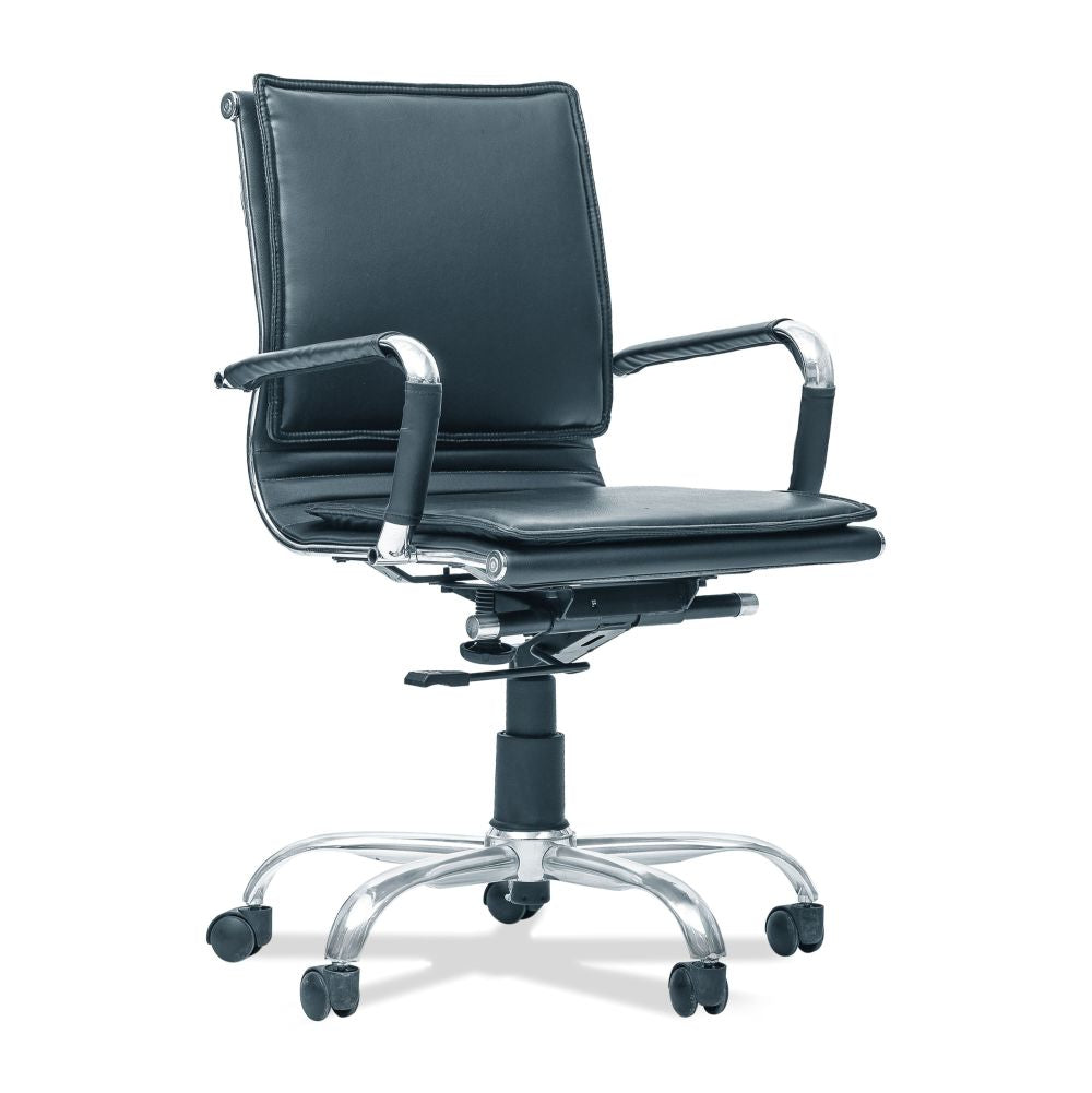 Office Mid Back Ergonomic Chair with Cushion Seat And Armrests Mesh Study Arm Chair