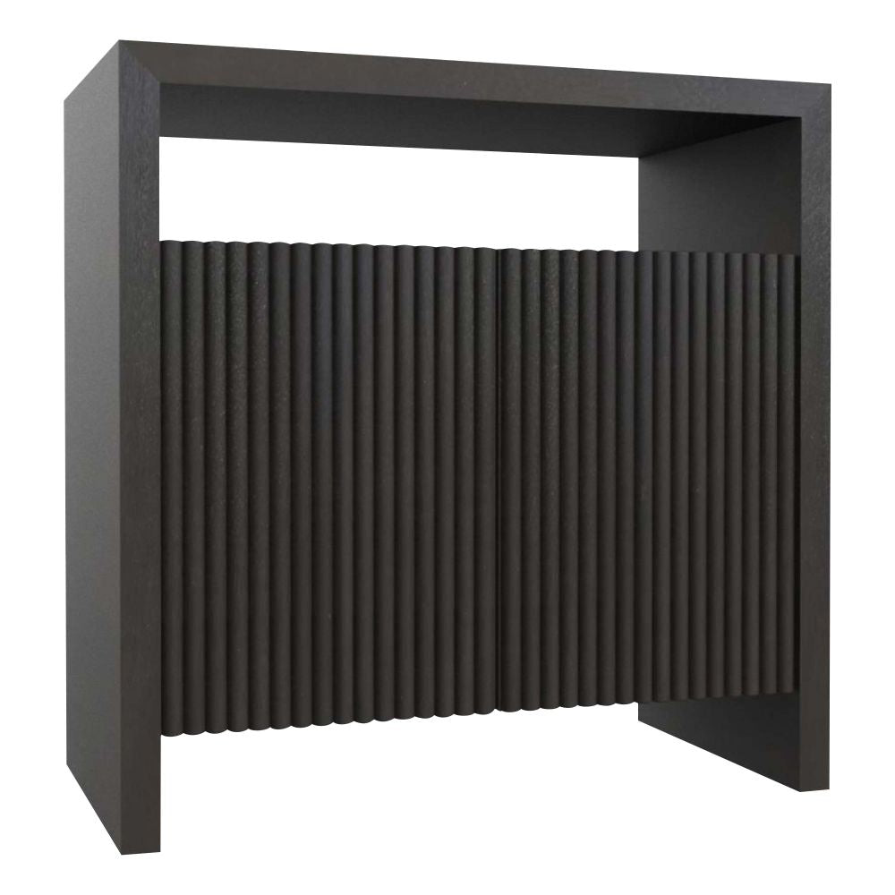 Vintage Charcoal black finish Finish Console Cabinet  Made of Solid Wood for living room