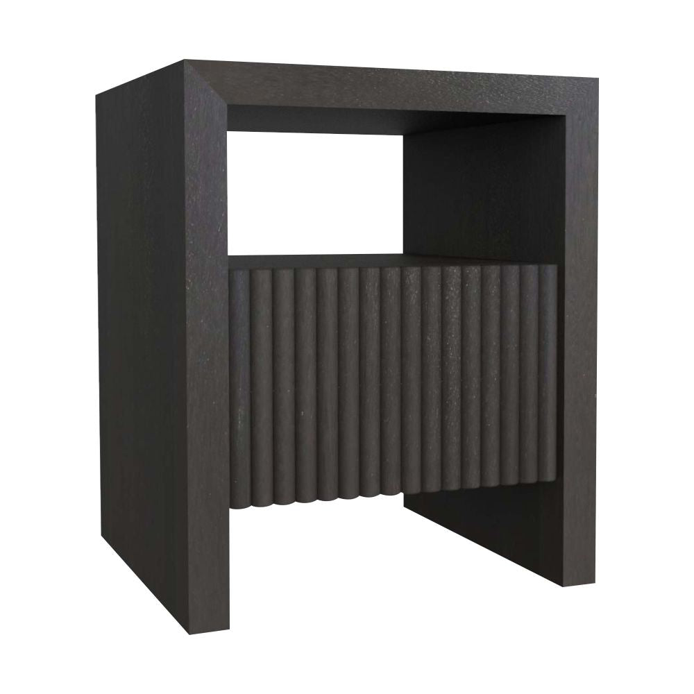 Vintage Charcoal black finish Finish Console Cabinet  Made of Solid Wood for living room