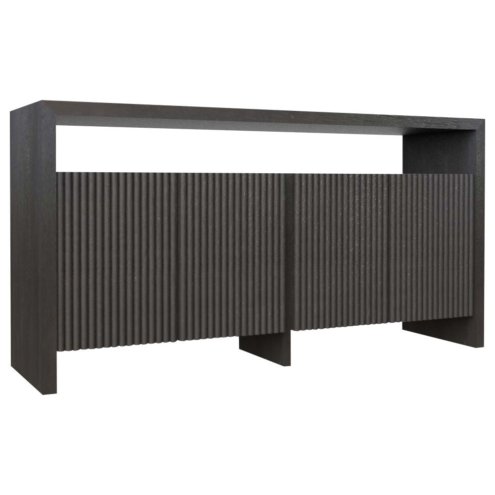 Designer Console Table In solid Wood Charcoal black finish