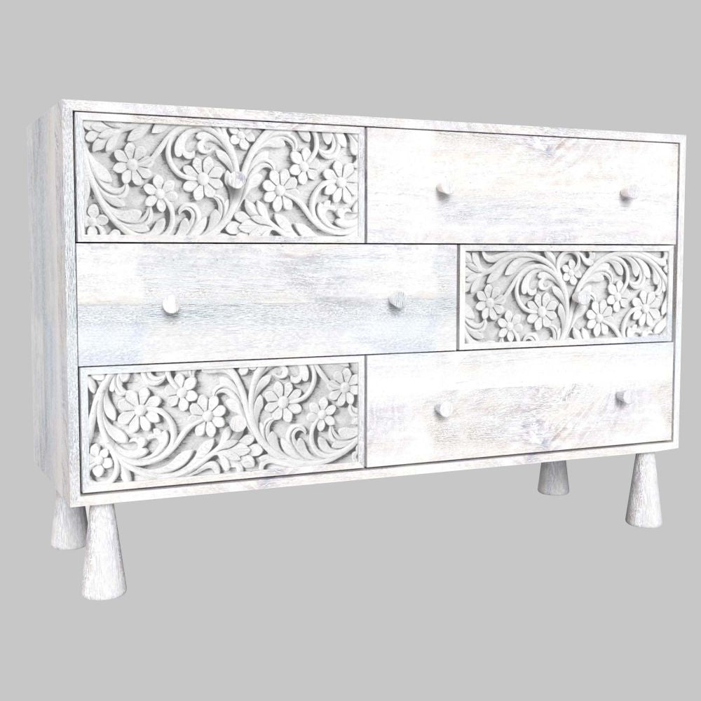 Solid Wooden Console Table Sofa Table Drawers Cabinets With White Finish