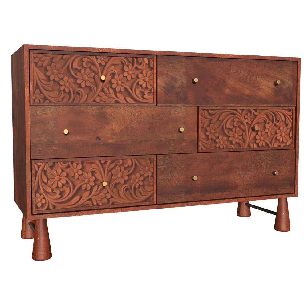Solid Wooden Console Table Sofa Table Drawers Cabinets With Rose Wood  Finish