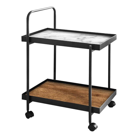 Bar Trolley Solid wood Serving Trolley with Lockable Wheels for Home And Restaurants