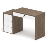 Engineered Wood Study Computer table Home Office Modern Study Table Engineered Wood, Walnut Frosty White color with 3 drawer Stroage