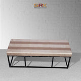 Seating Bench Metal Frame With Cushion For Living Room