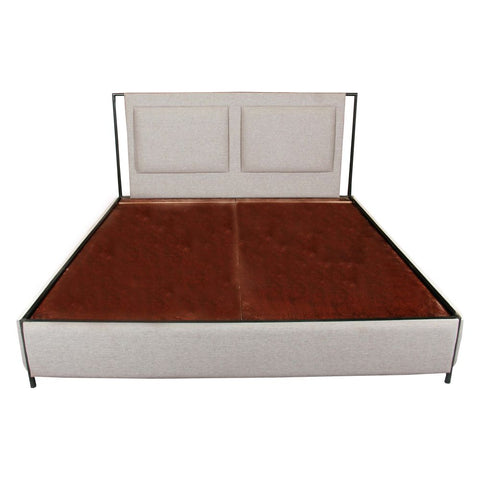 Wooden Bed Queen Size (6x6 ft) Upholstered Walnut Finish