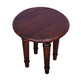 Classic Evergreen Sagwan Brown Indian Occasional Round Coffee Table With 4 Legs