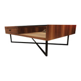 Coffee Table Low Height Glass Shelf Contemporary With Metal Legs Minamilist Mordic Style