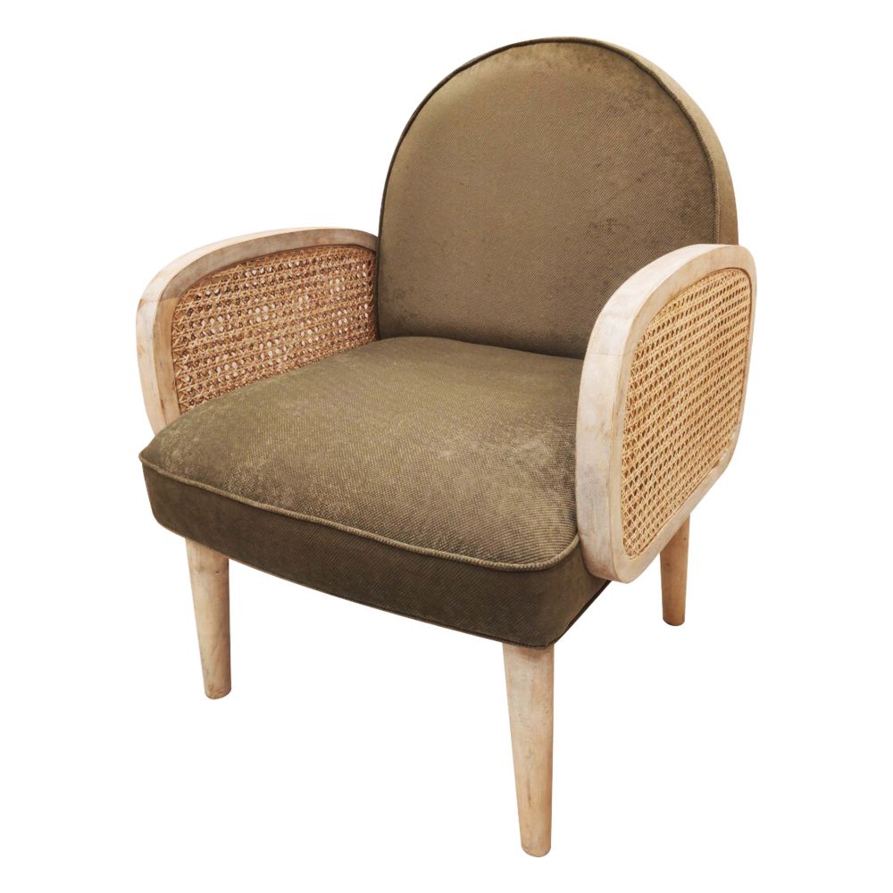 Chair With Arm Wooden Frame With Cushioned