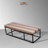 Seating Bench Metal Frame With Cushion For Living Room
