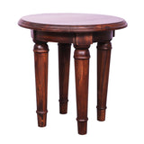 Classic Evergreen Sagwan Brown Indian Occasional Round Coffee Table With 4 Legs