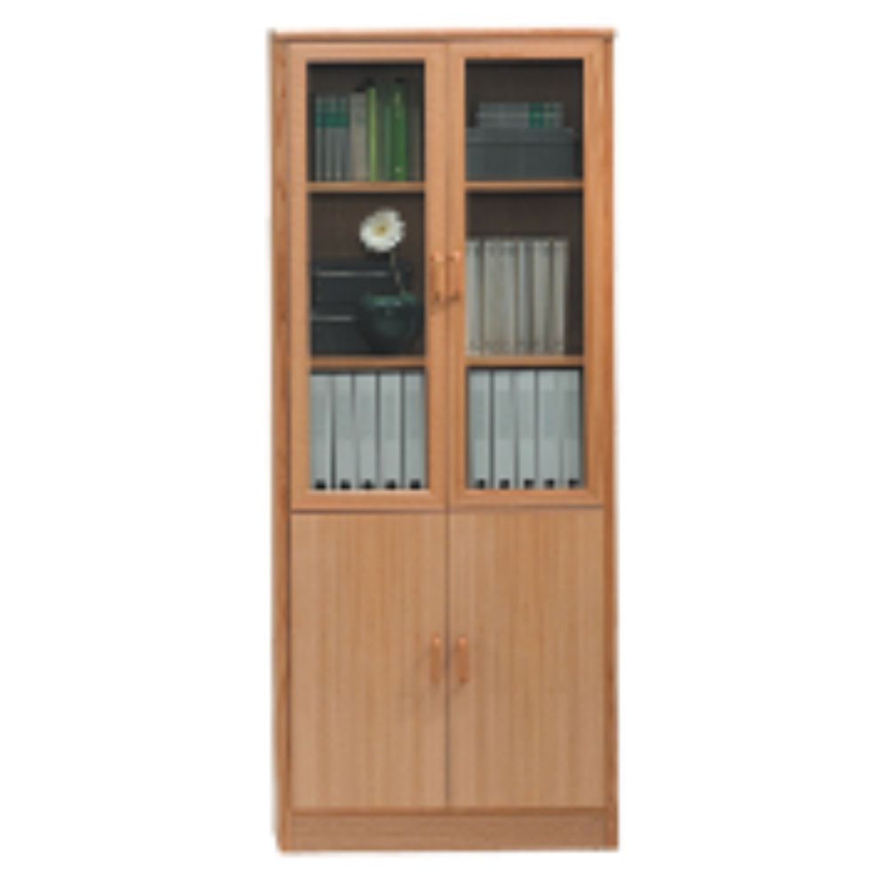 Wooden Bookcase  Almirah With Glass Shutter