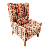 High Back Upholstered Chair Printed Fabric For Lounge And Hall Chair