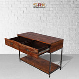 Vintage Design Hall 2 Drawers and Storage Shelf Console Table