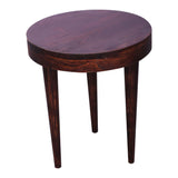 Solid sagwan wood classic round coffee/center table with walnut finish