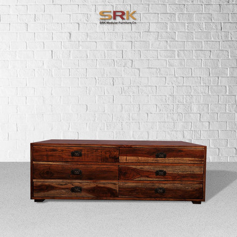 Console Table Chest Of Drawers In Provincial Teak Finish