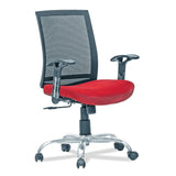 Office Mid Back Ergonomic Chair with Cushion Seat And Armrests Mesh Study Arm Chair