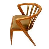 Arm Chair with Sling  Natural Wood And Wooden Legs