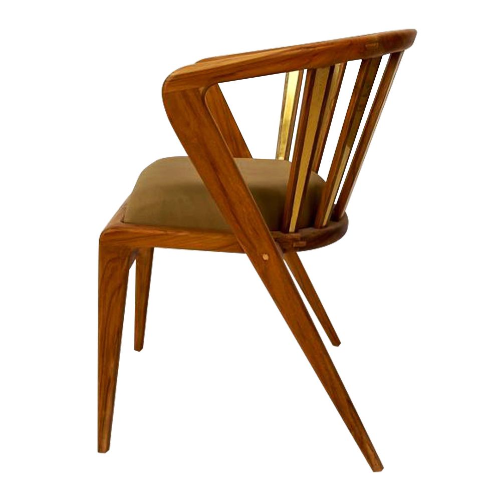 Arm Chair with Sling  Natural Wood And Wooden Legs