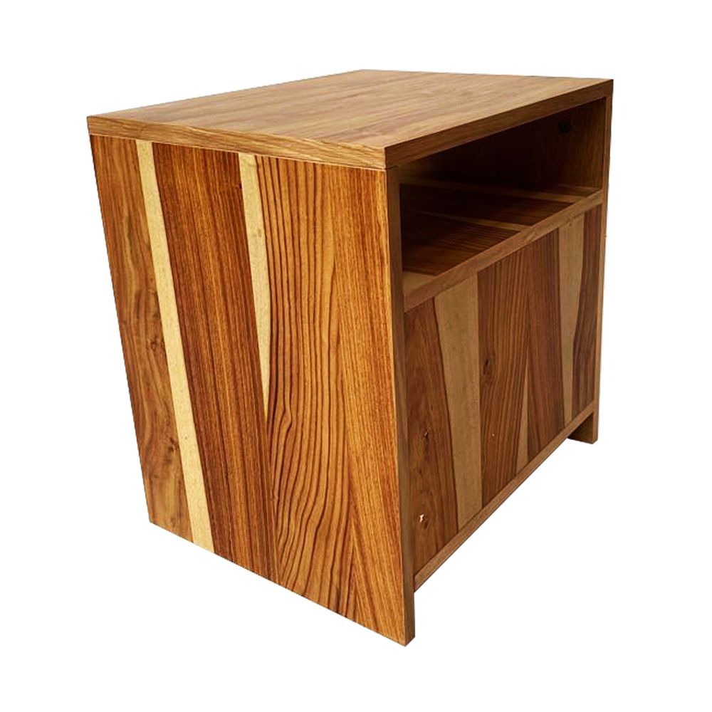 wood side table  with natural finish with two drawers