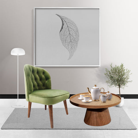 Upholstered  Velvet Chair With Cushion Wooden Legs For Living Room